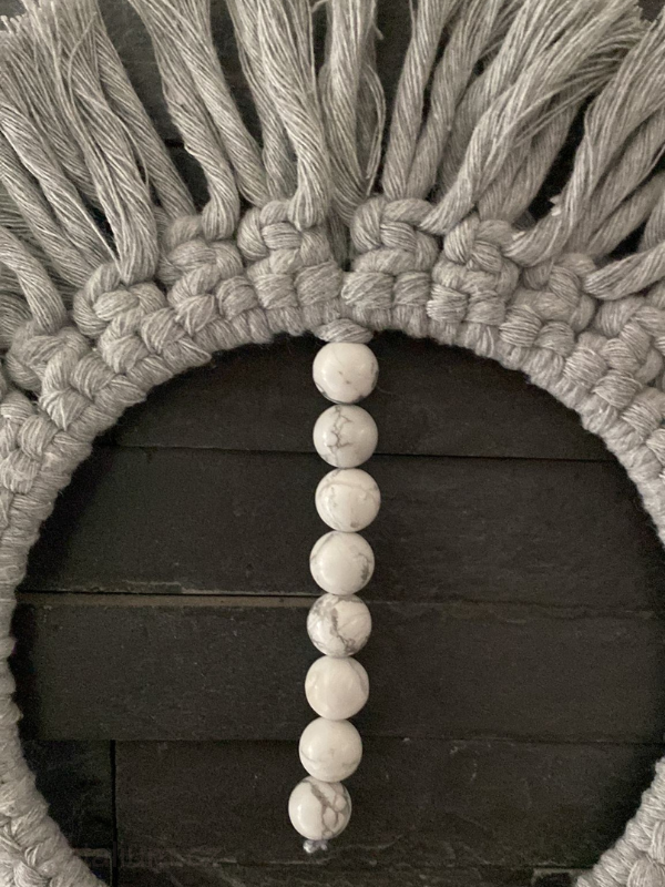 Macrame šedý kruh magnezit